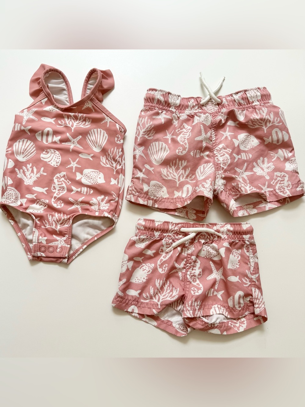 Family bundle swim- Little Planet organic cotton Dusty Pink Baby swim set